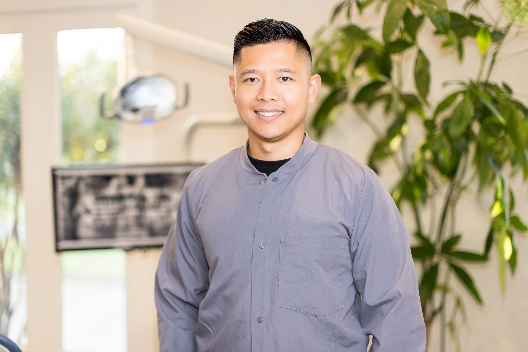 David Pham, co-owner, in the operatory