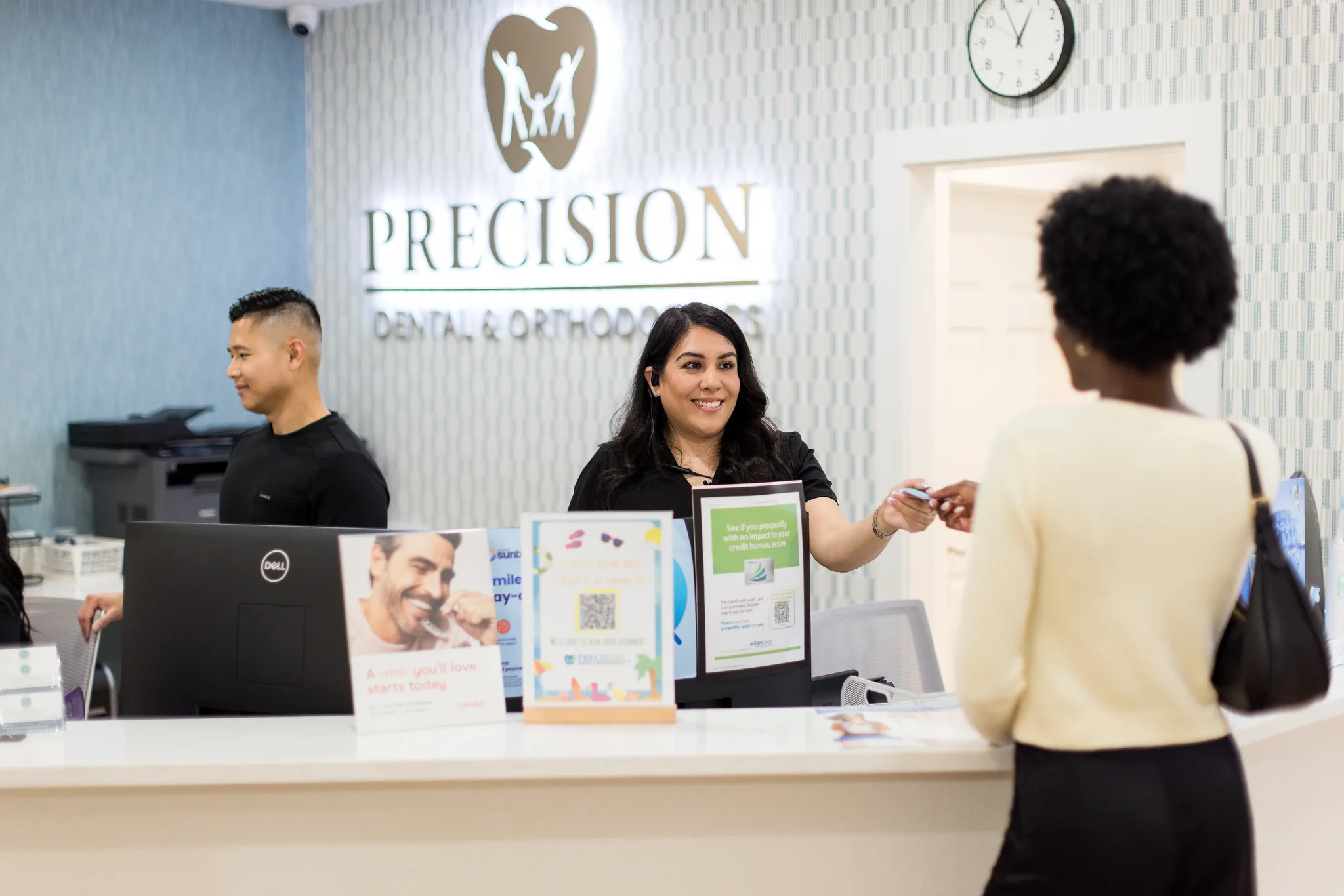 Front desk at Precision Dental Care