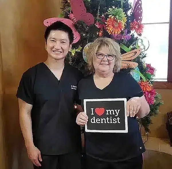 Patient with a member of staff